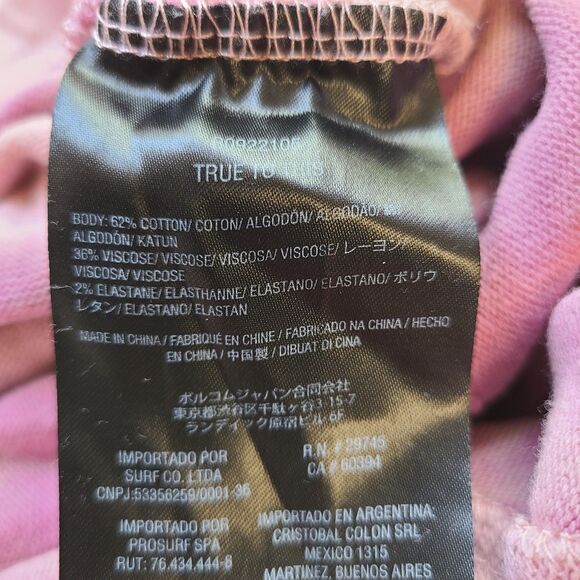 Volcom Tie Dye Pink & White Soft Fleece Front Tie Shorts Women's Size Medium - Picture 6 of 6